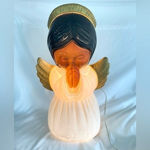 VTG Grand Ventures 18” Tall African American Angel Blow Mold Christmas 1999.